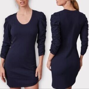 Sundry Ruched Sleeve Navy Mini Dress in excellent condition size 1 (small)